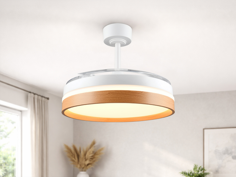 LED Deckenleuchte VOLDA mit Ventilator und Fernbedienung Ø 49cm - max. 106cm