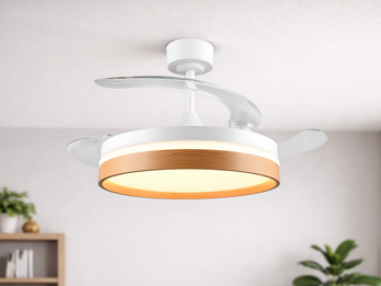 LED Deckenleuchte VOLDA mit Ventilator und Fernbedienung Ø 49cm - max. 106cm