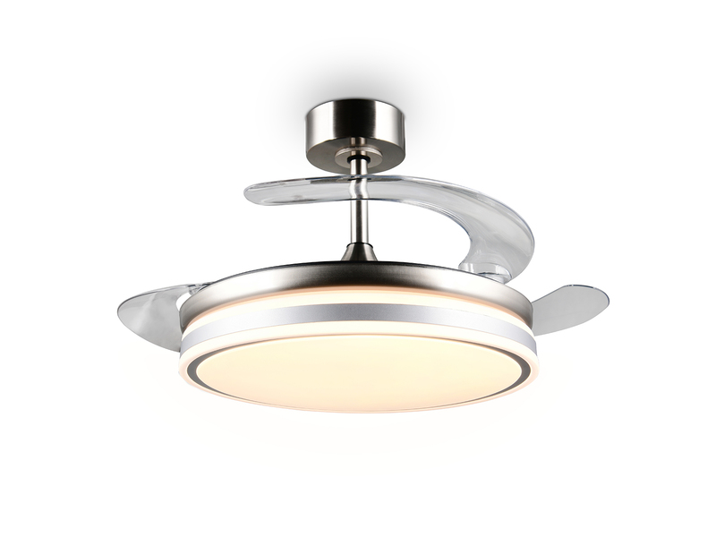 LED Deckenleuchte VOLDA mit Ventilator und Fernbedienung Ø 49cm - max. 106cm