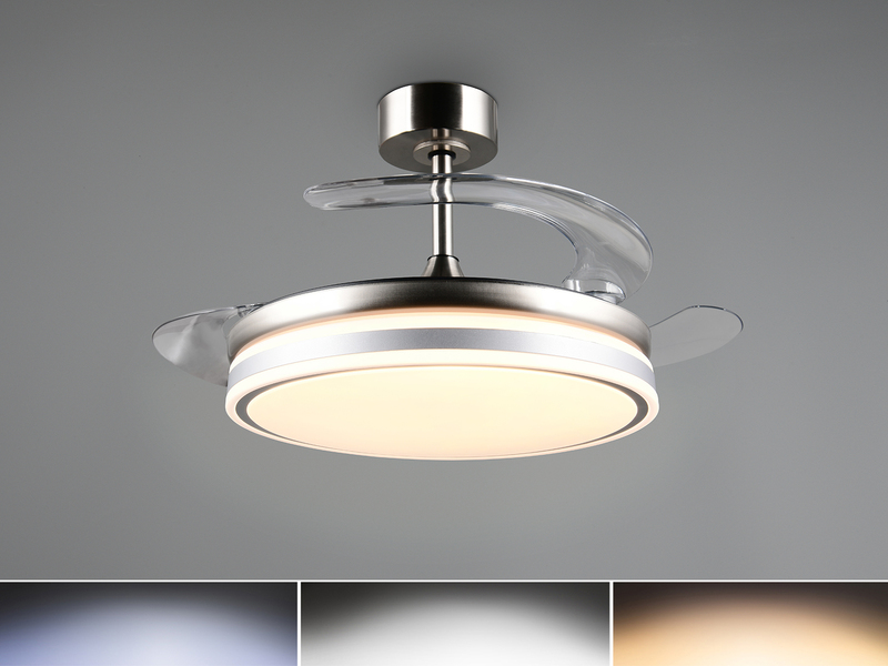 LED Deckenleuchte VOLDA mit Ventilator und Fernbedienung Ø 49cm - max. 106cm