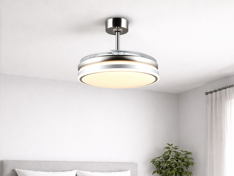 LED Deckenleuchte VOLDA mit Ventilator und Fernbedienung Ø 49cm - max. 106cm