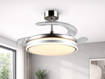 LED Deckenleuchte VOLDA mit Ventilator und Fernbedienung Ø 49cm - max. 106cm