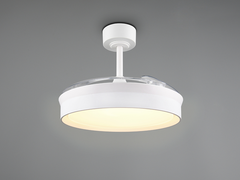 LED Deckenleuchte KERAVA mit Ventilator und Fernbedienung Ø 46cm - max. 106cm