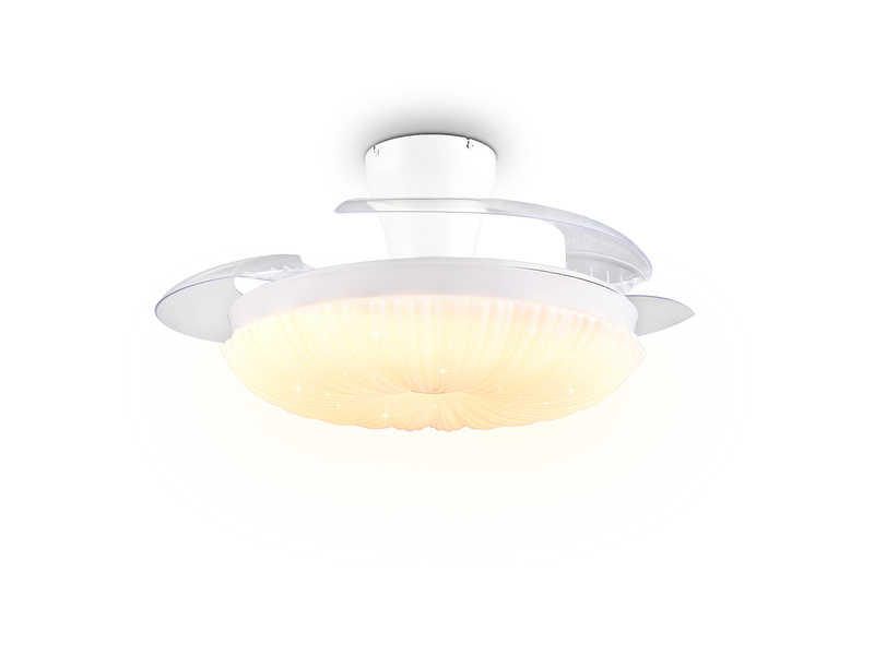 LED Deckenleuchte KIRUNA mit Ventilator und Fernbedienung Ø 49cm - max. 106cm