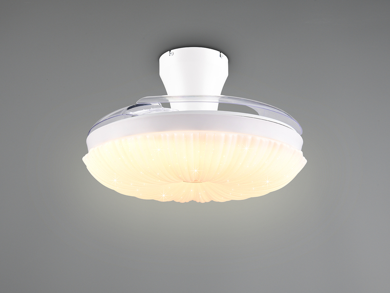 LED Deckenleuchte KIRUNA mit Ventilator und Fernbedienung Ø 49cm - max. 106cm