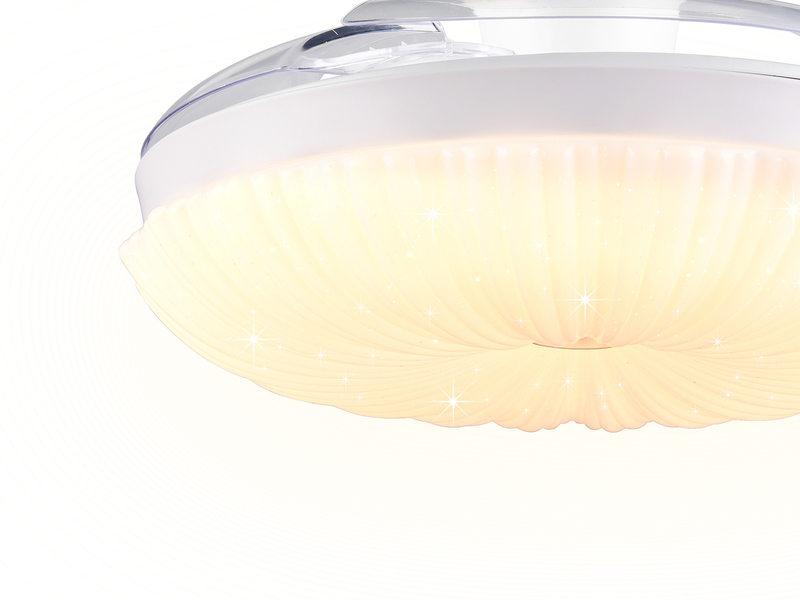 LED Deckenleuchte KIRUNA mit Ventilator und Fernbedienung Ø 49cm - max. 106cm