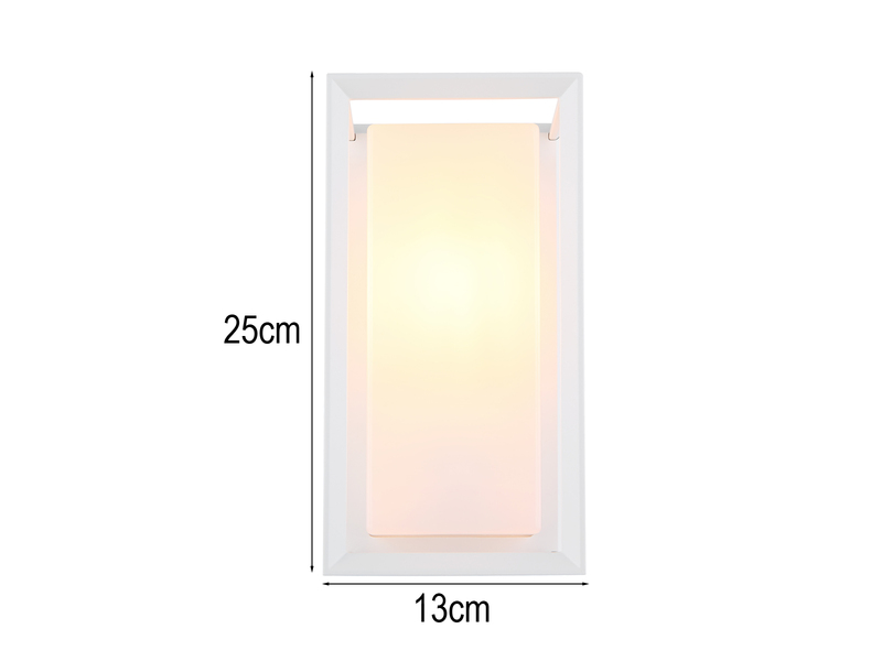 Außenwandleuchte LOGANA Laterne aus Aluminium in Weiß, Höhe 25cm