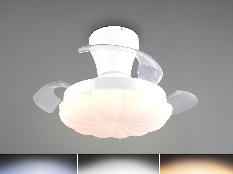 LED Deckenleuchte BORAS mit Ventilator und Fernbedienung Ø 34cm - max. 60cm