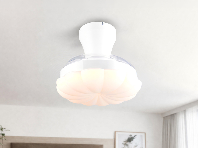 LED Deckenleuchte BORAS mit Ventilator und Fernbedienung Ø 34cm - max. 60cm