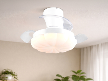 LED Deckenleuchte BORAS mit Ventilator und Fernbedienung Ø 34cm - max. 60cm