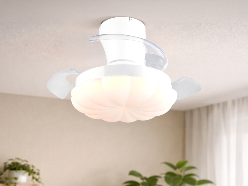LED Deckenleuchte BORAS mit Ventilator und Fernbedienung Ø 34cm - max. 60cm