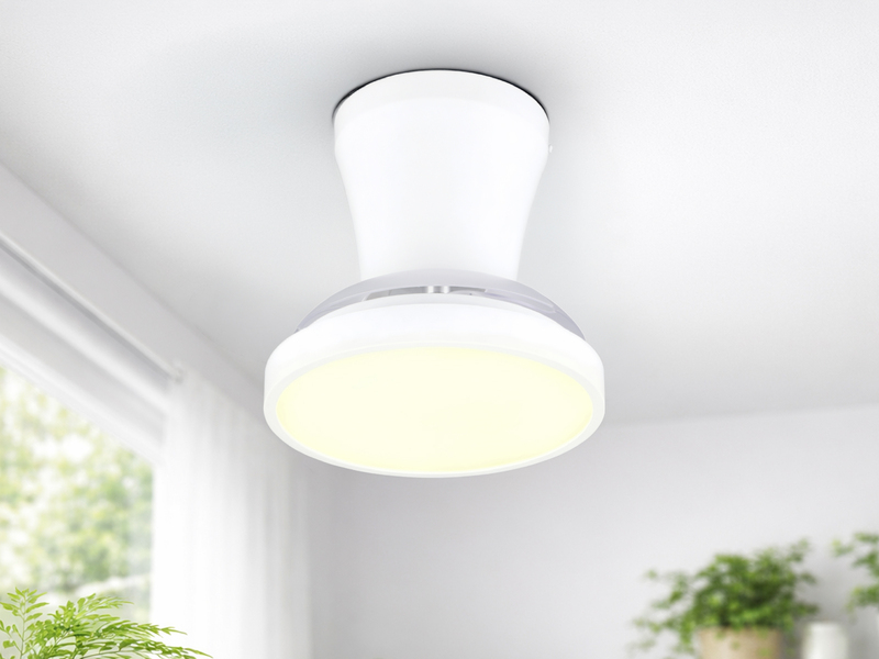 LED Deckenleuchte MOSS mit Ventilator und Fernbedienung Ø 22cm - max. 41cm