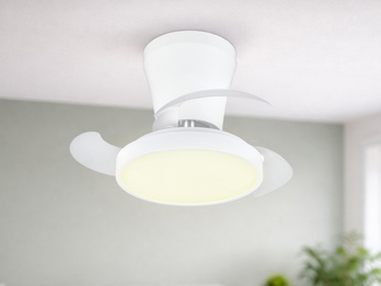 LED Deckenleuchte MOSS mit Ventilator und Fernbedienung Ø 22cm - max. 41cm