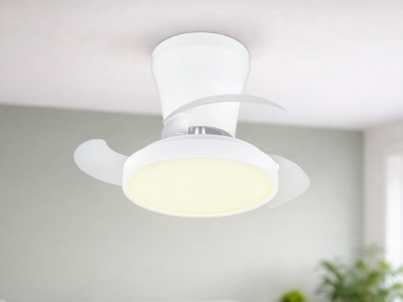 LED Deckenleuchte MOSS mit Ventilator und Fernbedienung Ø 22cm - max. 41cm