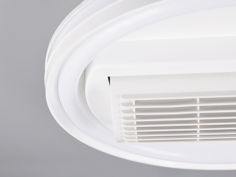 Moderne LED Deckenleuchte KURULA mit Fernbedienung und Ventilator Ø 48cm