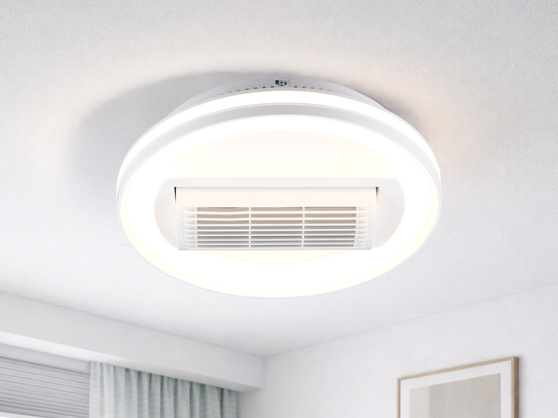 Moderne LED Deckenleuchte KURULA mit Fernbedienung und Ventilator Ø 48cm