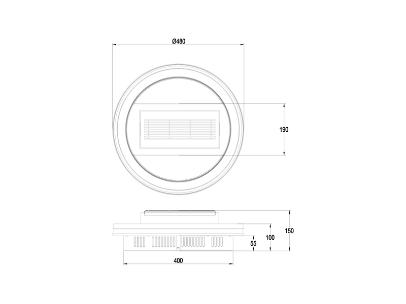Moderne LED Deckenleuchte KURULA mit Fernbedienung und Ventilator Ø 48cm