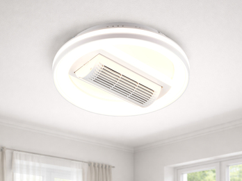 Moderne LED Deckenleuchte KURULA mit Fernbedienung und Ventilator Ø 48cm