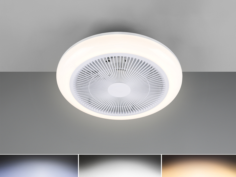 LED Deckenleuchte HOLMSUND mit Fernbedienung dimmbar RGBW und Ventilator Ø 46cm