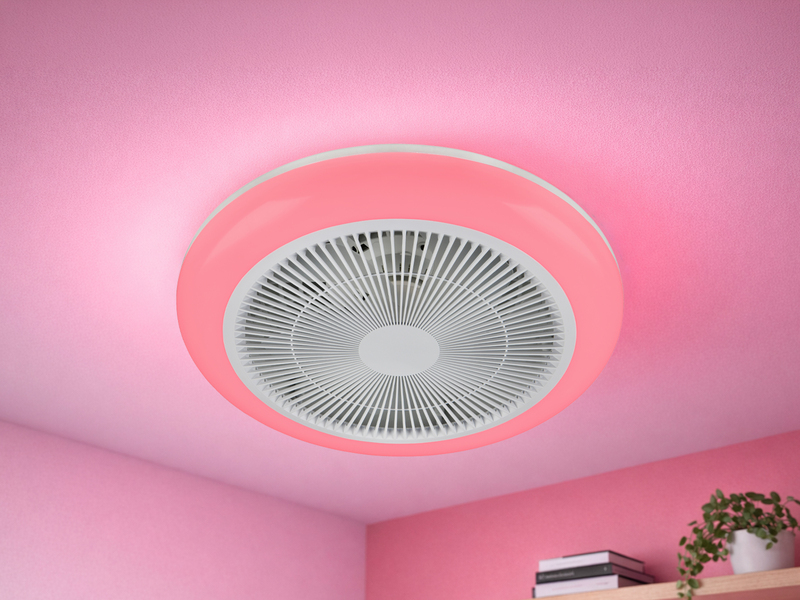 LED Deckenleuchte HOLMSUND mit Fernbedienung dimmbar RGBW und Ventilator Ø 46cm