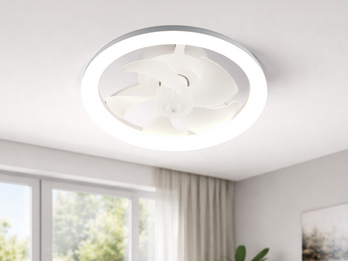Moderne LED Deckenleuchte PAJALA mit Ventilator und Fernbedienung Ø 40cm