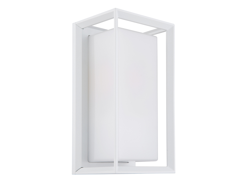 LED Außenwandleuchte Laterne aus Aluminium in Weiß, Höhe 25cm