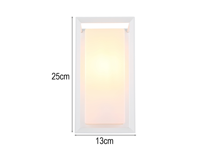 LED Außenwandleuchte Laterne aus Aluminium in Weiß, Höhe 25cm