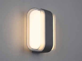 Moderne LED Außenwandleuchte PLIXON aus Metall Anthrazit, Höhe 16cm