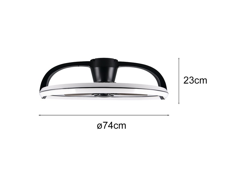 Große LED Deckenleuchte STOCKHOLM mit Ventilator, Fernbedienung & RGBW Ø 73,5cm