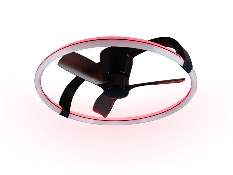 Große LED Deckenleuchte STOCKHOLM mit Ventilator, Fernbedienung & RGBW Ø 73,5cm