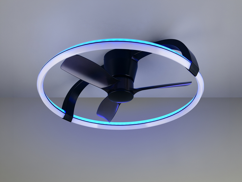 Große LED Deckenleuchte STOCKHOLM mit Ventilator, Fernbedienung & RGBW Ø 73,5cm