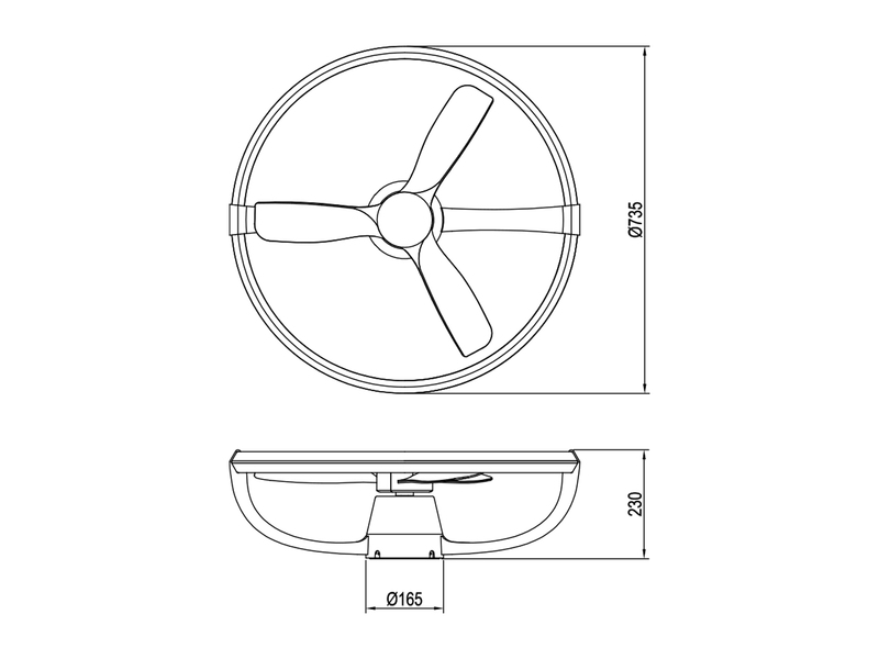 Große LED Deckenleuchte STOCKHOLM mit Ventilator, Fernbedienung & RGBW Ø 73,5cm