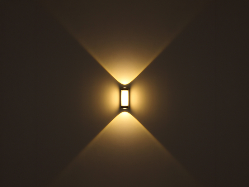 Moderne LED Außenwandleuchte PLIXON aus Aluminium Anthrazit, Höhe 19cm