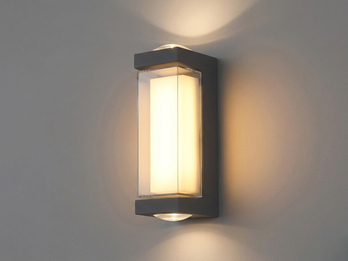 Moderne LED Außenwandleuchte PLIXON aus Aluminium Anthrazit, Höhe 19cm