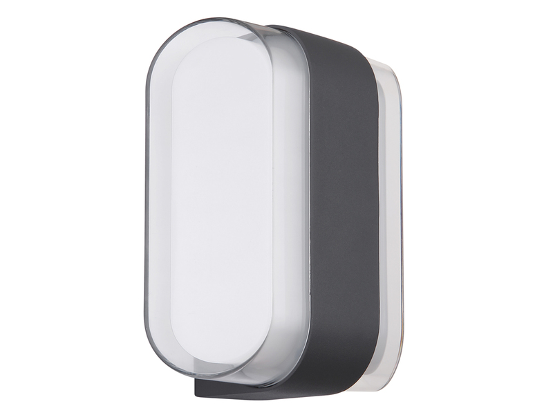 2er Set moderne LED Außenwandleuchten aus Metall Anthrazit, Höhe 16cm