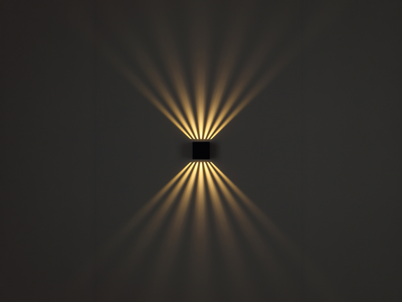 2er Set LED Außenwandleuchten Würfel aus Aluminium in Weiß, 10x10cm