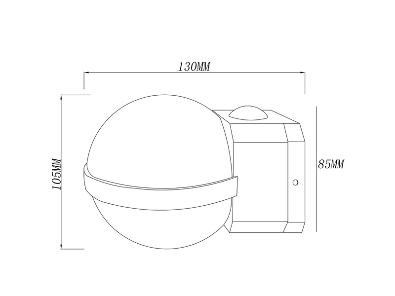 2er Set LED Außenwandleuchten Kugel aus Aluminium in Anthrazit, Höhe 11cm