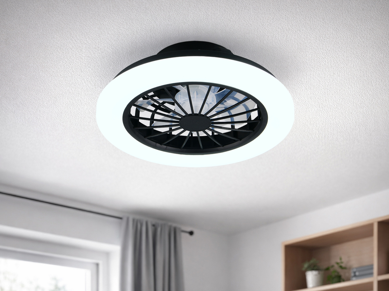 LED Deckenleuchte ROTSUND mit Ventilator, Tageslicht und Fernbedienung Ø 38cm