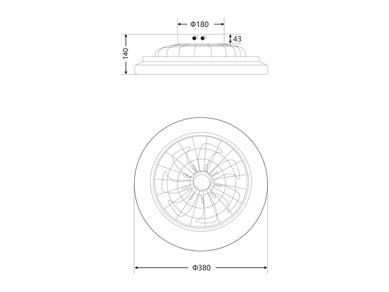LED Deckenleuchte ROTSUND mit Ventilator, Tageslicht und Fernbedienung Ø 38cm