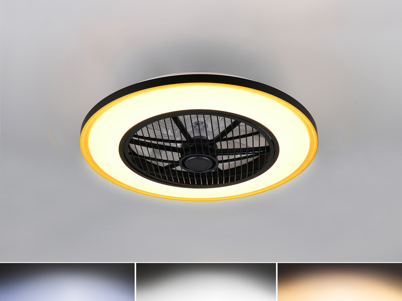 LED Deckenleuchte VARPULA mit Ventilator, Tageslicht und Fernbedienung Ø 55cm