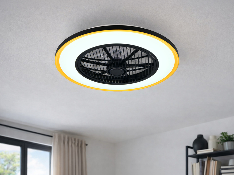 LED Deckenleuchte VARPULA mit Ventilator, Tageslicht und Fernbedienung Ø 55cm