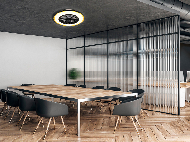 LED Deckenleuchte VARPULA mit Ventilator, Tageslicht und Fernbedienung Ø 55cm