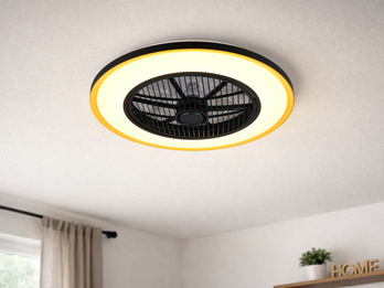 LED Deckenleuchte VARPULA mit Ventilator, Tageslicht und Fernbedienung Ø 55cm