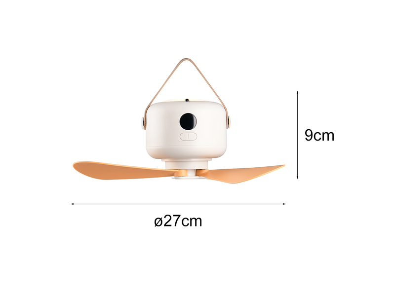 Kleiner Akku Deckenventilator RENA mit Licht und Fernbedienung Ø 27cm