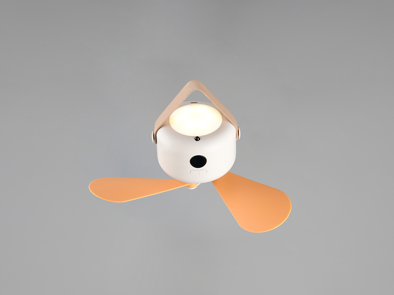 Kleiner Akku Deckenventilator mit Licht und Fernbedienung, USB aufladbar Ø 27cm