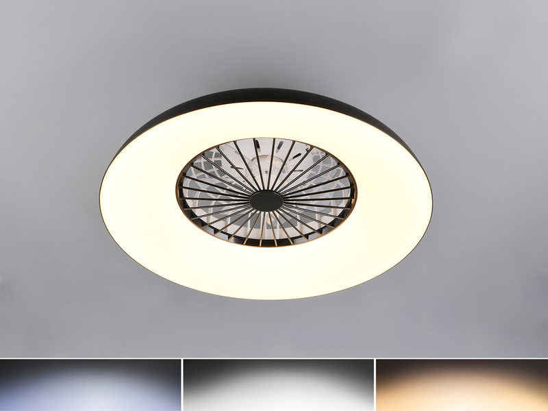 LED Deckenleuchte SVAERHOLT mit Ventilator, Tageslicht und Fernbedienung Ø 60cm