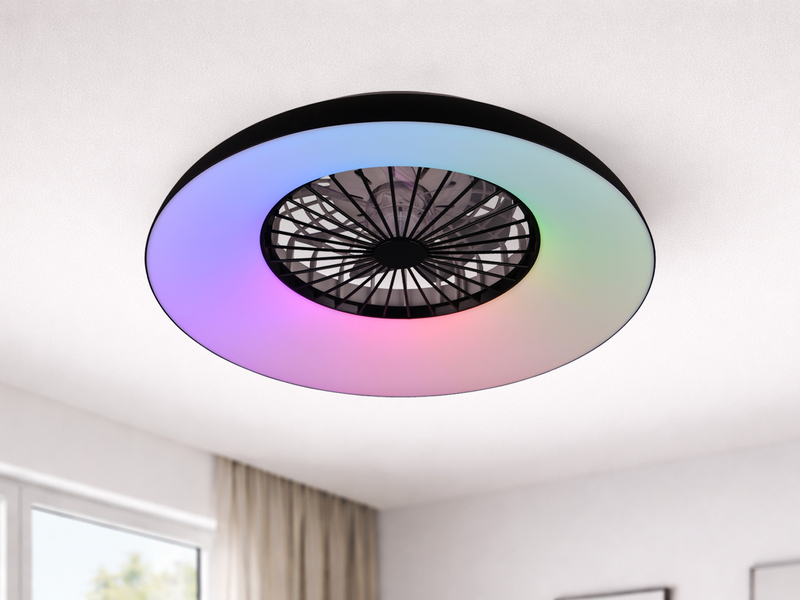 LED Deckenleuchte SVAERHOLT mit Ventilator, Tageslicht und Fernbedienung Ø 60cm