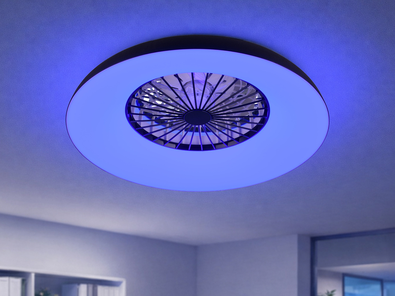 LED Deckenleuchte SVAERHOLT mit Ventilator, Tageslicht und Fernbedienung Ø 60cm