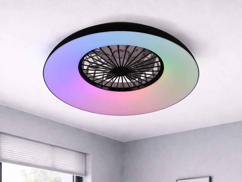 LED Deckenleuchte SVAERHOLT mit Ventilator, Tageslicht und Fernbedienung Ø 60cm