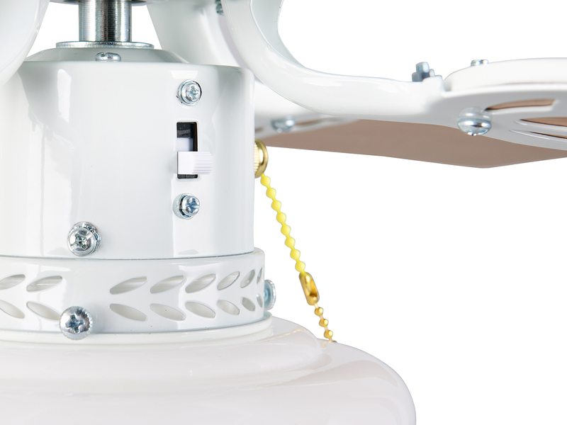 Deckenventilator HAMMERFEST mit Licht & Zugschalter, Weiß Holzoptik Ø 106,5cm